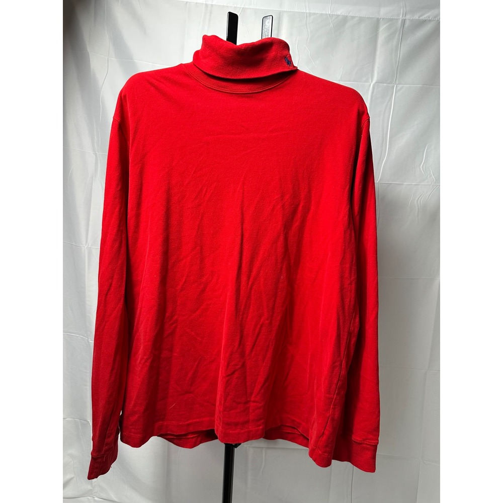 Polo Ralph Lauren Mens XXL Red Cotton Turtleneck Long Sleeve Pony Logo Shirt - Picture 1 of 6
